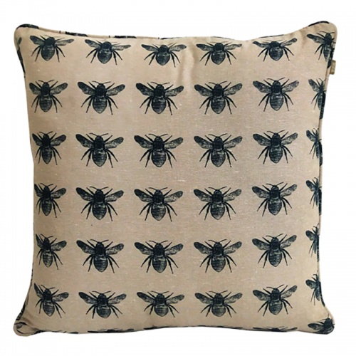 Recycled Honey Bee Cushion Prussia Blue by Raine & Humble